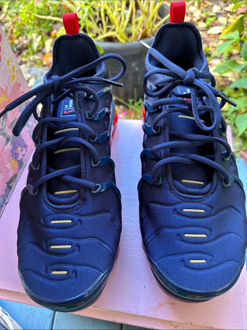 Nike Men’s Navy and Red Athletic Sneakers